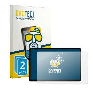 Face avant d’un emballage produit avec le logo de la marque BROTECT. À côté, l’appareil Samsung Galaxy Tab S12 Plus est représ