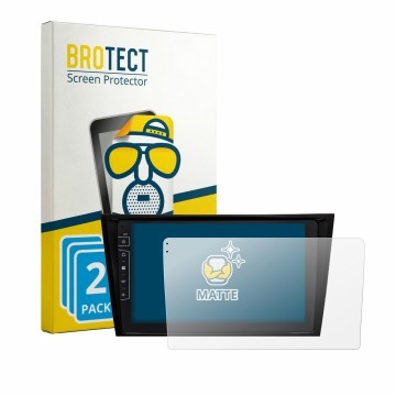 Face avant d’un emballage produit avec le logo de la marque BROTECT. À côté, l’appareil Dynavin D10-W211 Premium est représent