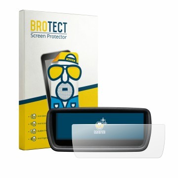 Front side of a product packaging with the brand logo BROTECT. Next to it is the device Harley Davidson Street Glide 2025 show