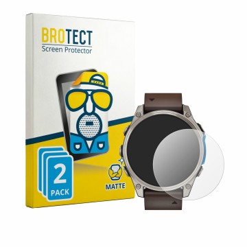 Parte frontale di una confezione del prodotto con il logo del marchio BROTECT. Accanto è raffigurato il dispositivo Garmin D2 