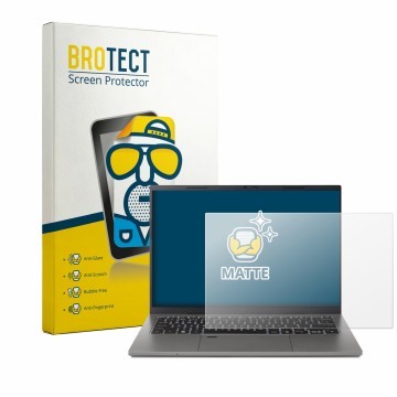 Parte frontal de un envase de producto con el logotipo de la marca BROTECT. Al lado se muestra el dispositivo Acer TravelMate 