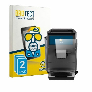 Vorderseite einer Produktverpackung mit dem Markenlogo BROTECT. Daneben ist das Gerät Siemens EQ600 iAroma mit dem zugehörigen