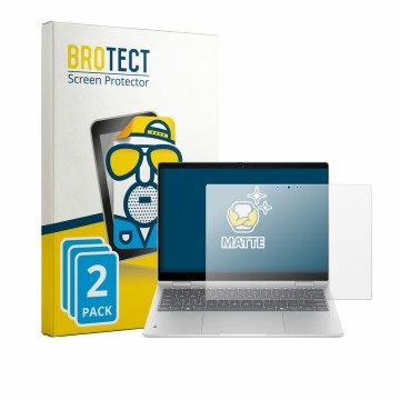 Face avant d’un emballage produit avec le logo de la marque BROTECT. À côté, l’appareil HP ProBook 4 Flip G2i 13“ est représen