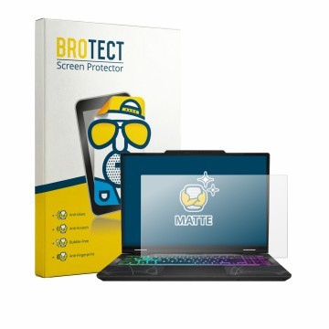 Vorderseite einer Produktverpackung mit dem Markenlogo BROTECT. Daneben ist das Gerät MSI Cyborg 15 B13W mit dem zugehörigen D