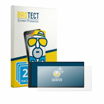 Face avant d’un emballage produit avec le logo de la marque BROTECT. À côté, l’appareil Garmin Drive 7.1