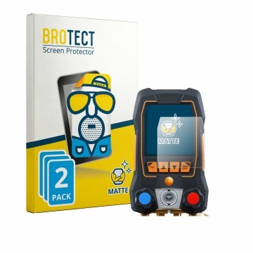Front side of a product packaging with the brand logo BROTECT. Next to it is the device Testo 558s shown with the correspondin