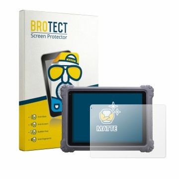 Front side of a product packaging with the brand logo BROTECT. Next to it is the device Autel MaxiSys Ultra shown with the cor