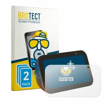Vorderseite einer Produktverpackung mit dem Markenlogo BROTECT. Daneben ist das Gerät Amazon Echo Show 5 Kids mit dem zugehöri