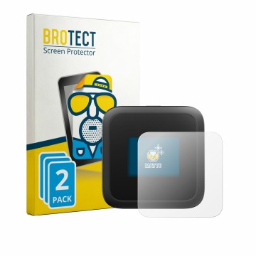 Parte frontal de un envase de producto con el logotipo de la marca BROTECT. Al lado se muestra el dispositivo Netgear Nighthaw