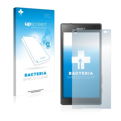 Front side of a product packaging with the brand logo upscreen. Next to it is the device Sony Xperia Z5 Compact shown with the