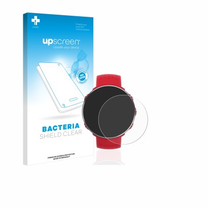 Front side of a product packaging with the brand logo upscreen. Next to it is the device Polar Vantage M shown with the corres