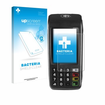 Front side of a product packaging with the brand logo upscreen. Next to it is the device ingenico Move/5000 shown with the cor