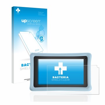 Face avant d’un emballage produit avec le logo de la marque upscreen. À côté, l’appareil Pebble Gear 7