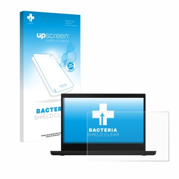 Parte frontale di una confezione del prodotto con il logo del marchio upscreen. Accanto è raffigurato il dispositivo Lenovo Th