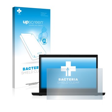 Parte frontale di una confezione del prodotto con il logo del marchio upscreen. Accanto è raffigurato il dispositivo Lenovo Th