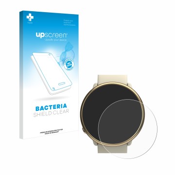 Vorderseite einer Produktverpackung mit dem Markenlogo upscreen. Daneben ist das Gerät Polar Ignite 2 mit dem zugehörigen Disp