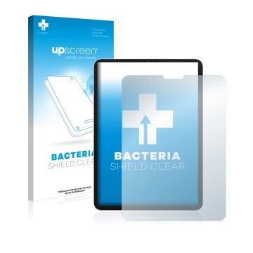 Vorderseite einer Produktverpackung mit dem Markenlogo upscreen. Daneben ist das Gerät Apple iPad Pro 11