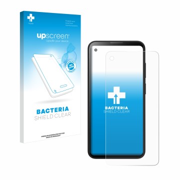 Face avant d’un emballage produit avec le logo de la marque upscreen. À côté, l’appareil Blackview BL5000 est représenté avec 