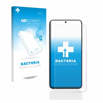 Face avant d’un emballage produit avec le logo de la marque upscreen. À côté, l’appareil Samsung Galaxy S22 5G est représenté 