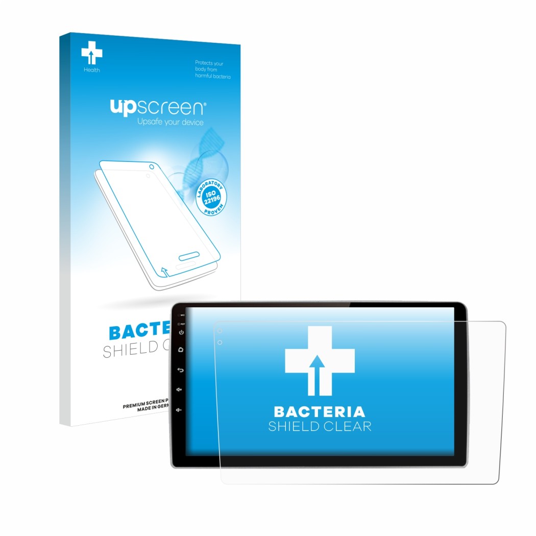 Vorderseite einer Produktverpackung mit dem Markenlogo upscreen. Daneben ist das Gerät Junsun V1 pro 9