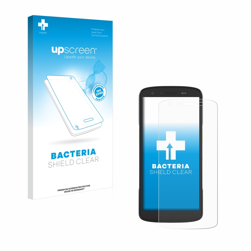 Front side of a product packaging with the brand logo upscreen. Next to it is the device Zebra TC22 shown with the correspondi