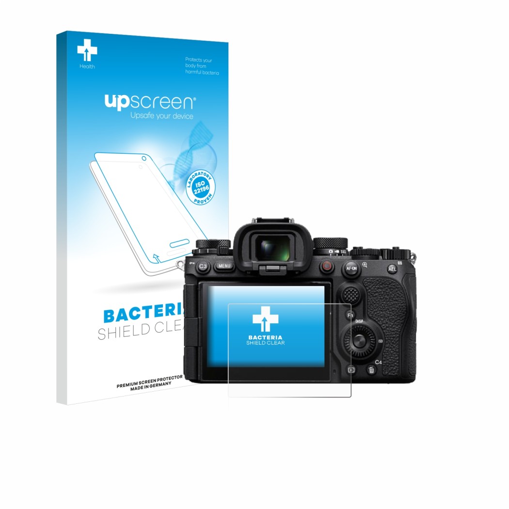 Front side of a product packaging with the brand logo upscreen. Next to it is the device Sony Alpha 9 III shown with the corre