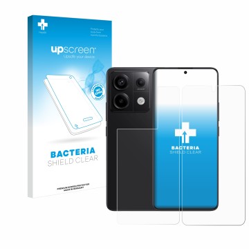 Front side of a product packaging with the brand logo upscreen. Next to it is the device Xiaomi Redmi Note 13 Pro 5G (Front+Ba