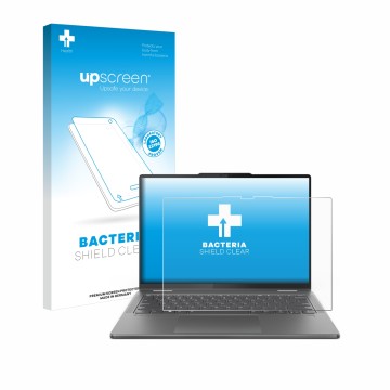 Vorderseite einer Produktverpackung mit dem Markenlogo upscreen. Daneben ist das Gerät Lenovo Yoga 7 2-in-1 Gen 9 14