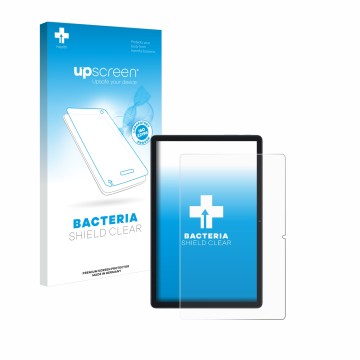 Vorderseite einer Produktverpackung mit dem Markenlogo upscreen. Daneben ist das Gerät Blackview Tab 80 mit dem zugehörigen Di