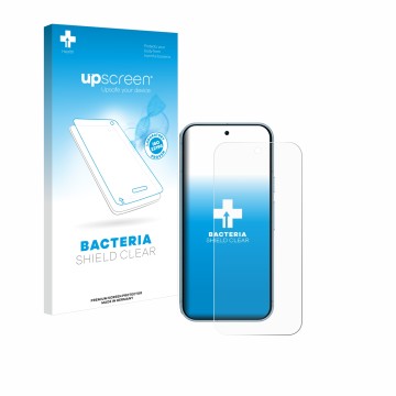 Front side of a product packaging with the brand logo upscreen. Next to it is the device Google Pixel 9 shown with the corresp