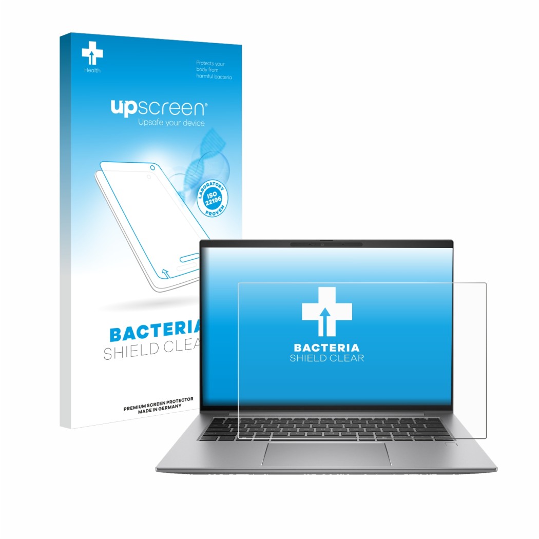 Front side of a product packaging with the brand logo upscreen. Next to it is the device HP Zbook Firefly 14 G11 shown with th