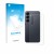 Vorderseite einer Produktverpackung mit dem Markenlogo upscreen. Daneben ist das Gerät Samsung Galaxy S25 (Rückseite) mit dem 