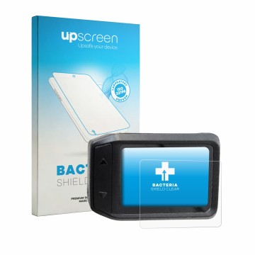 Parte frontal de un envase de producto con el logotipo de la marca upscreen. Al lado se muestra el dispositivo Decathlon Rockr