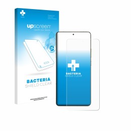 Face avant d’un emballage produit avec le logo de la marque upscreen. À côté, l’appareil Motorola Signature est représenté ave