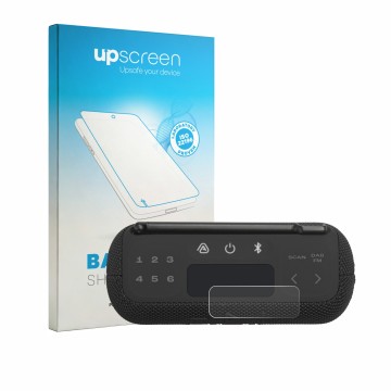 Parte frontale di una confezione del prodotto con il logo del marchio upscreen. Accanto è raffigurato il dispositivo JBL Tuner