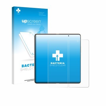 Parte frontale di una confezione del prodotto con il logo del marchio upscreen. Accanto è raffigurato il dispositivo Honor Mag