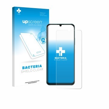 Parte frontale di una confezione del prodotto con il logo del marchio upscreen. Accanto è raffigurato il dispositivo Huawei En