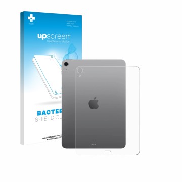 Vorderseite einer Produktverpackung mit dem Markenlogo upscreen. Daneben ist das Gerät Apple iPad Air 11