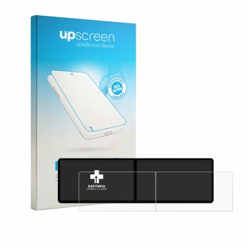Vorderseite einer Produktverpackung mit dem Markenlogo upscreen. Daneben ist das Gerät Xpeng G9 2023 mit dem zugehörigen Displ
