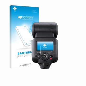 Vorderseite einer Produktverpackung mit dem Markenlogo upscreen. Daneben ist das Gerät Canon Speedlite EL-5 mit dem zugehörige