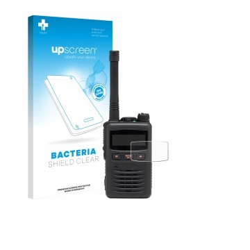 Vorderseite einer Produktverpackung mit dem Markenlogo upscreen. Daneben ist das Gerät Motorola EVX S24 mit dem zugehörigen Di