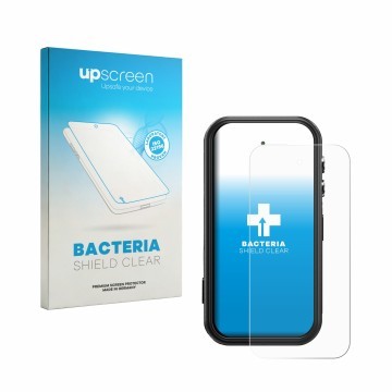 Parte frontale di una confezione del prodotto con il logo del marchio upscreen. Accanto è raffigurato il dispositivo Fossibot 