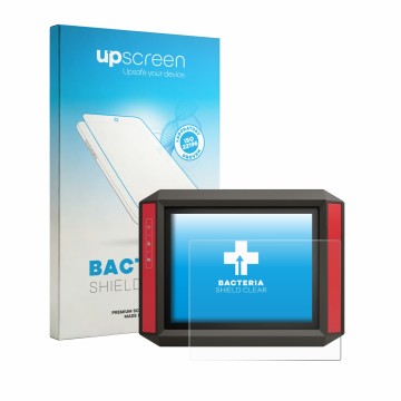 Vorderseite einer Produktverpackung mit dem Markenlogo upscreen. Daneben ist das Gerät Müller Elektronik TRACK‑Guide III mit d