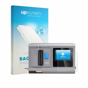 Vorderseite einer Produktverpackung mit dem Markenlogo upscreen. Daneben ist das Gerät Xhorse Multi-Prog mit dem zugehörigen D