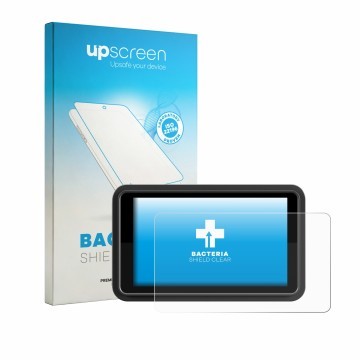 Face avant d’un emballage produit avec le logo de la marque upscreen. À côté, l’appareil Atomos Ninja TX GO 5