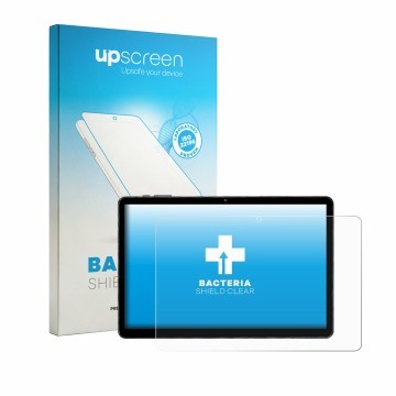 Face avant d’un emballage produit avec le logo de la marque upscreen. À côté, l’appareil Mentume K50 10.1