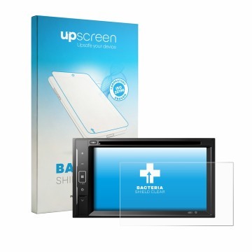 Front side of a product packaging with the brand logo upscreen. Next to it is the device Pioneer DMH-A240DAB shown with the co