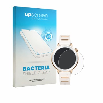 Face avant d’un emballage produit avec le logo de la marque upscreen. À côté, l’appareil Oppo Watch X3 Mini est représenté ave