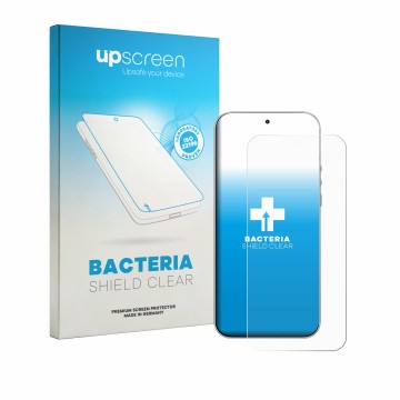 Face avant d’un emballage produit avec le logo de la marque upscreen. À côté, l’appareil Xiaomi Leica Leitzphone est représent