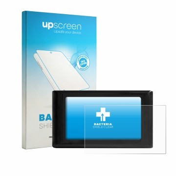 Face avant d’un emballage produit avec le logo de la marque upscreen. À côté, l’appareil Luocute S966 est représenté avec la p